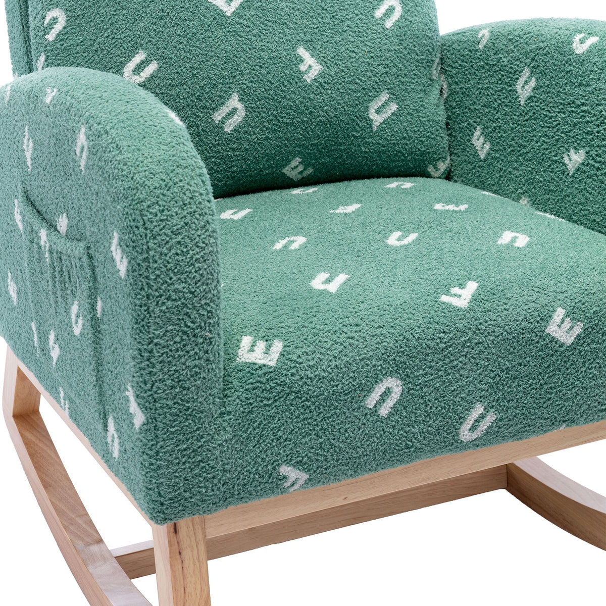 THE FURNITURE CO. Accent Chair Green Boucle Nursery Rocking Chair