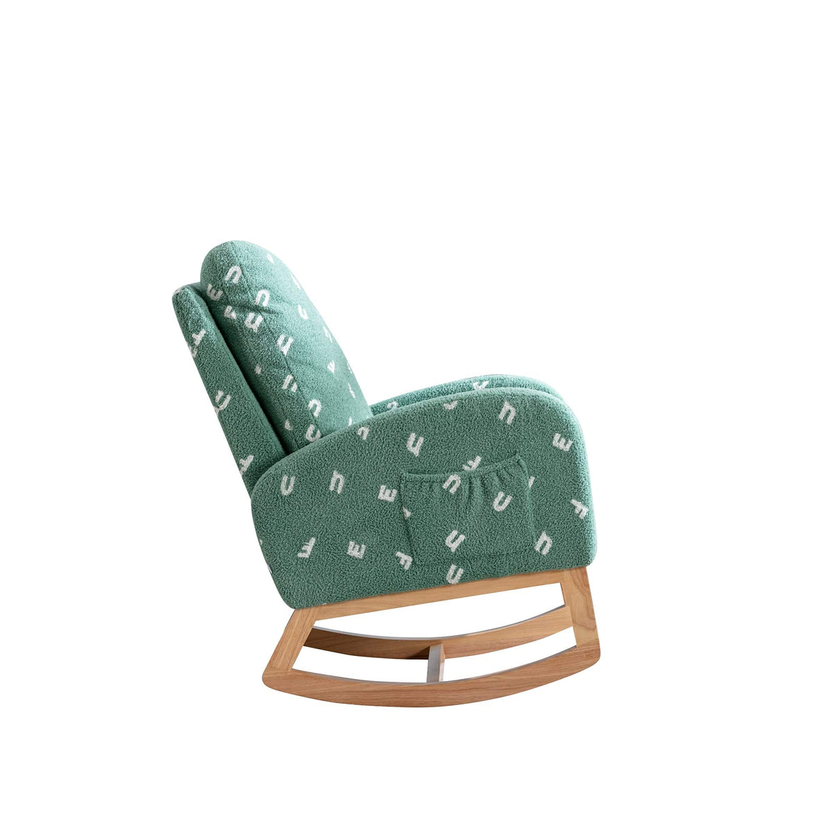 THE FURNITURE CO. Accent Chair Green Boucle Nursery Rocking Chair