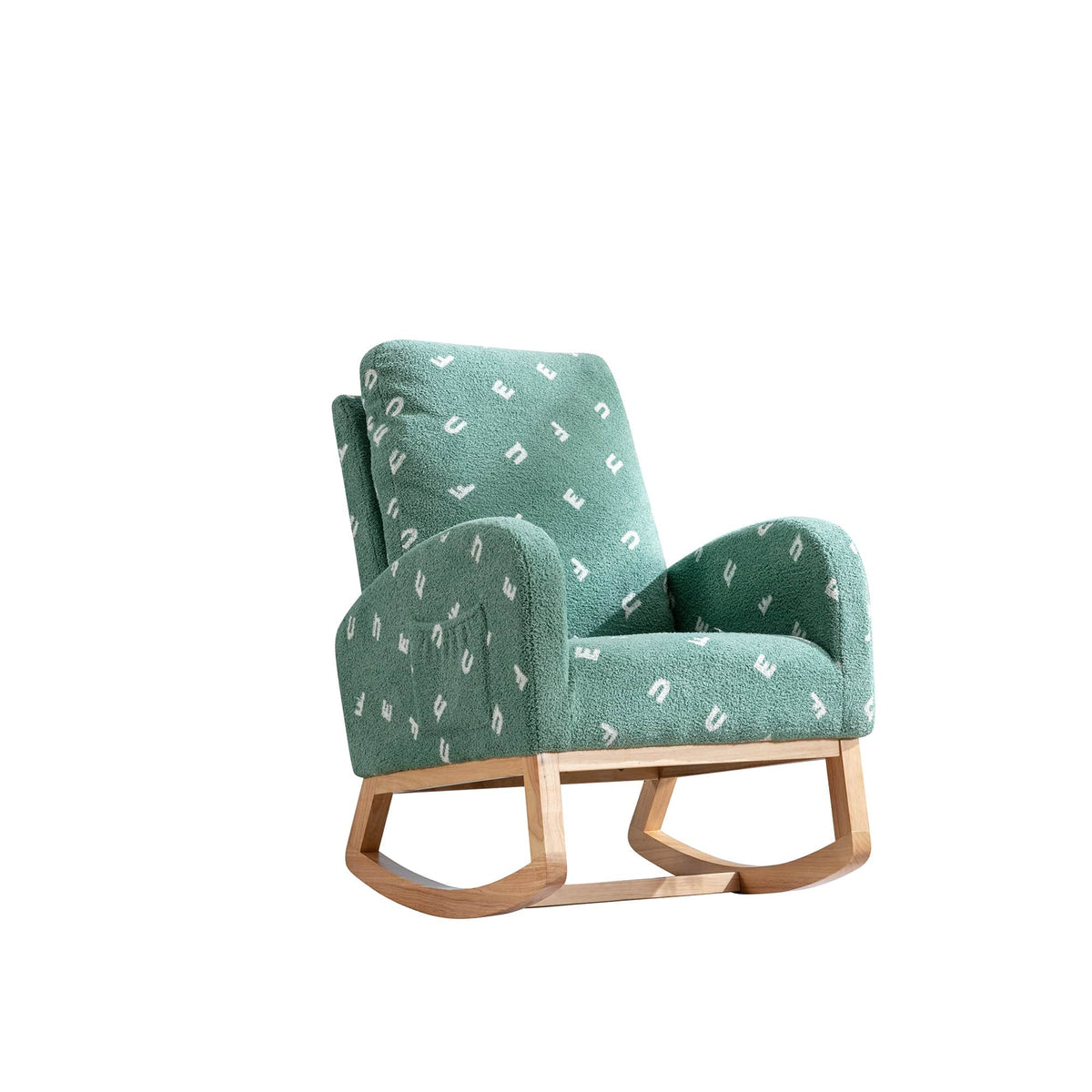 THE FURNITURE CO. Accent Chair Green Boucle Nursery Rocking Chair