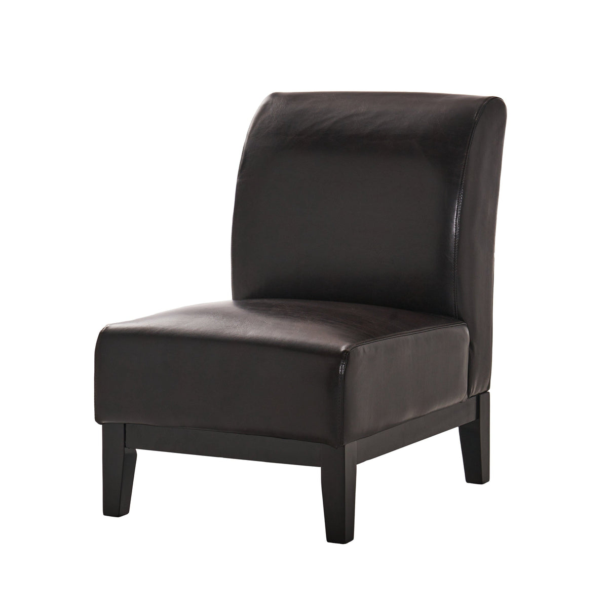 THE FURNITURE CO. Accent Chair Lennon Brown Upholstered Slipper Chair