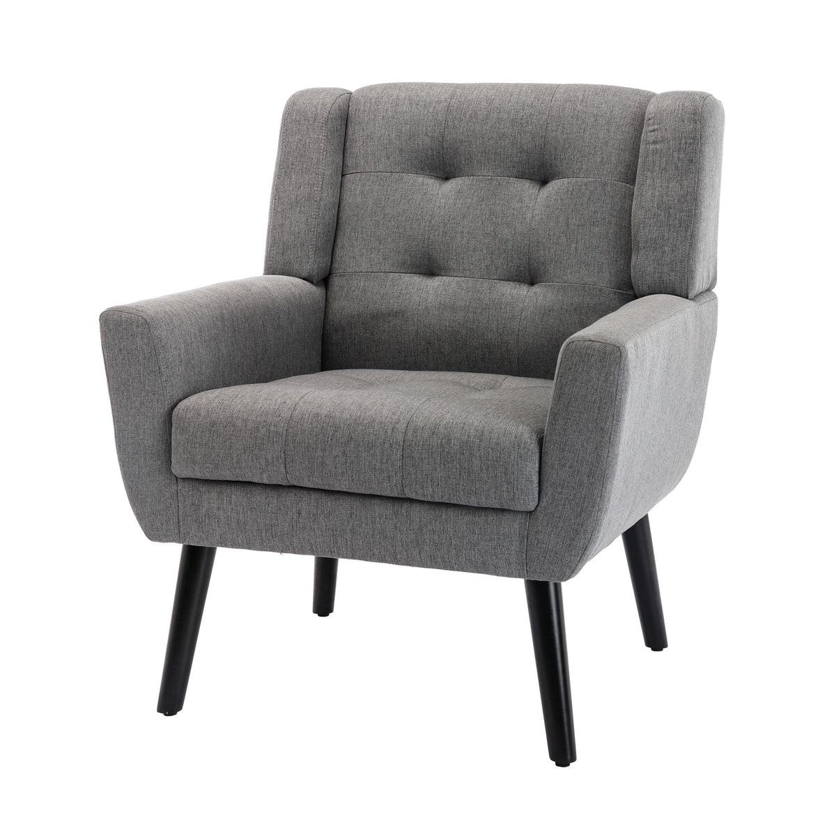 THE FURNITURE CO. Accent Chair Light Gray Linen Blend Upholstered Accent Chair