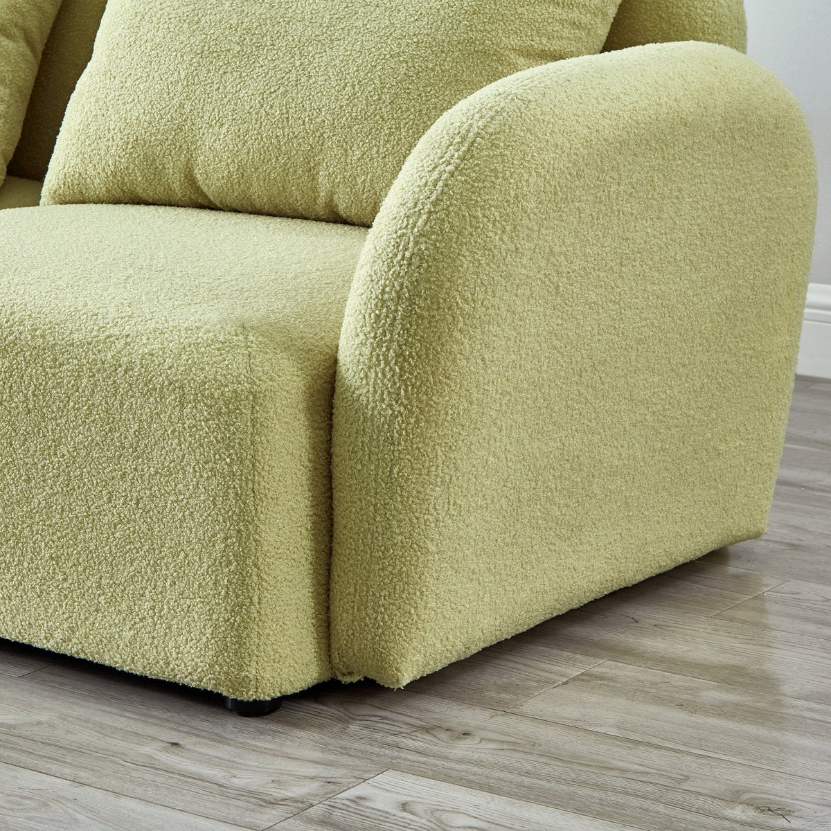 THE FURNITURE CO. Accent Chair Light Green Teddy Upholstered Lazy Sofa Chair