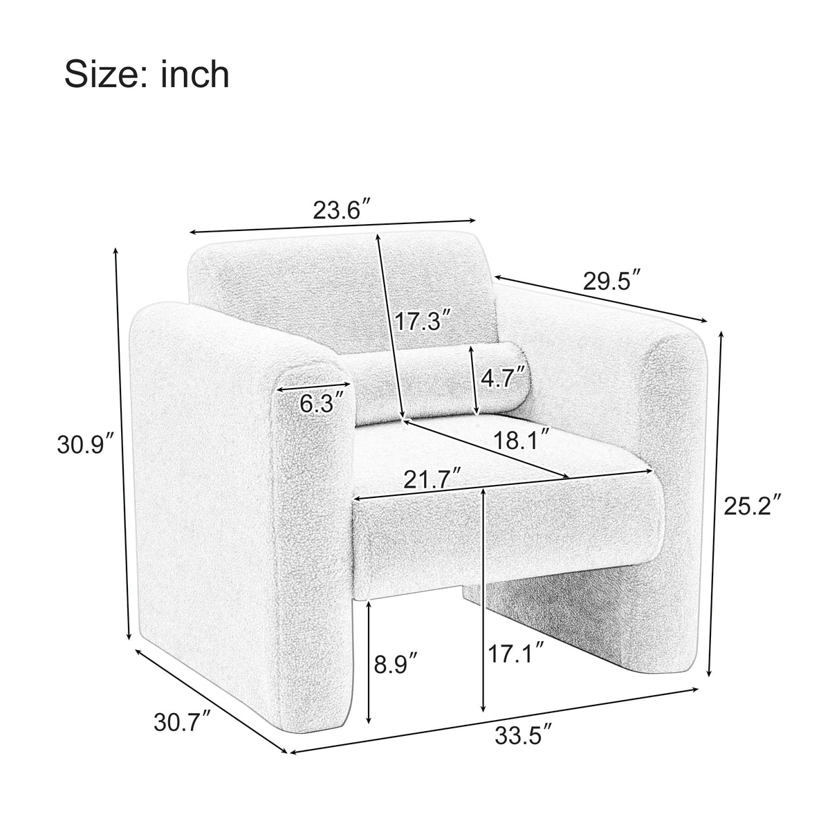 THE FURNITURE CO. Accent Chair Mataki Cream Upholstered Accent Chair