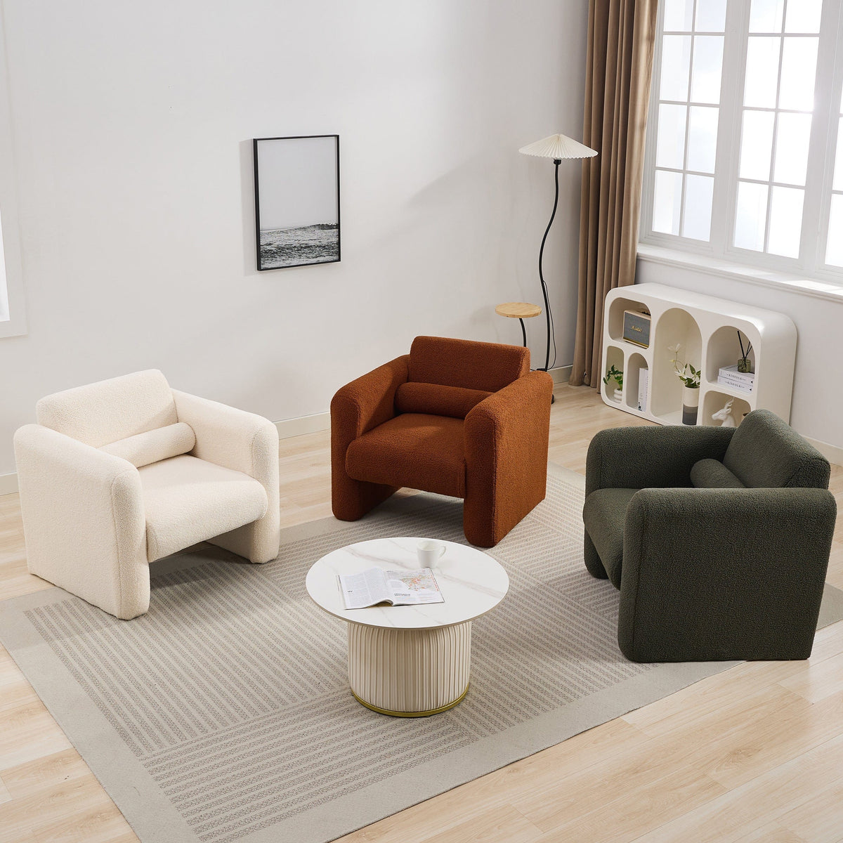 THE FURNITURE CO. Accent Chair Mataki Cream Upholstered Accent Chair