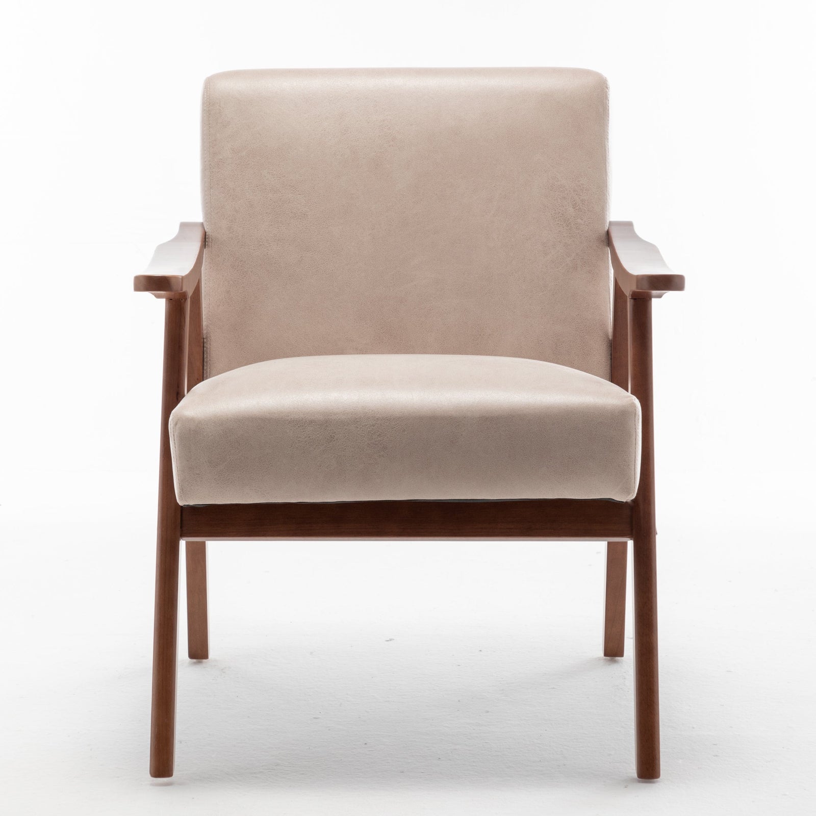 THE FURNITURE CO. Accent Chair Mid-Century Modern Accent Chair With Extra-Thick Backrest & Solid Wood Frame