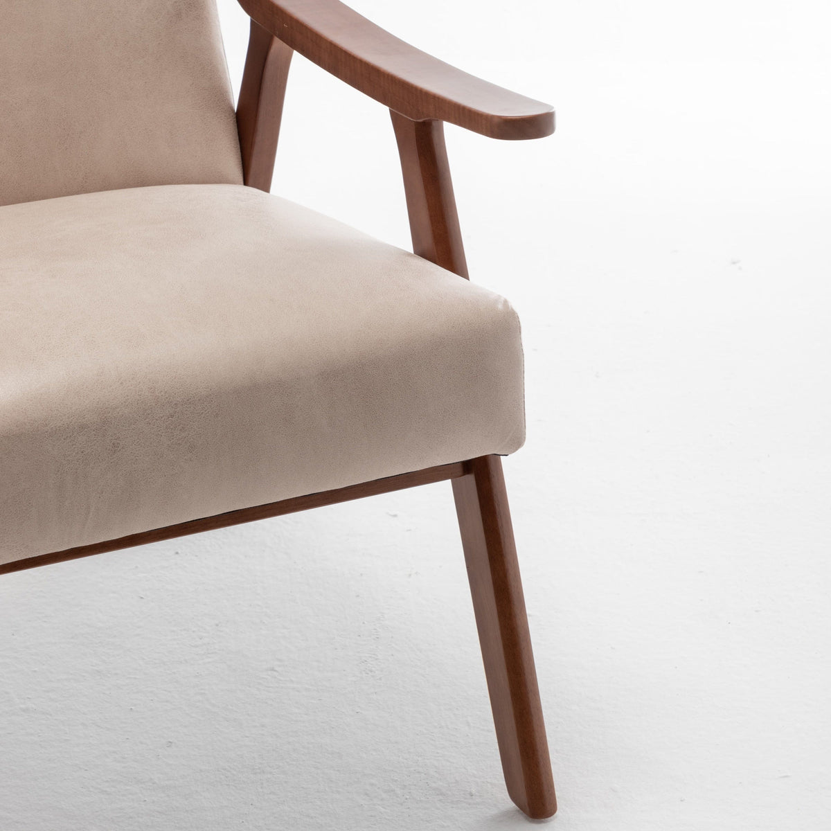 THE FURNITURE CO. Accent Chair Mid-Century Modern Accent Chair With Extra-Thick Backrest &amp; Solid Wood Frame