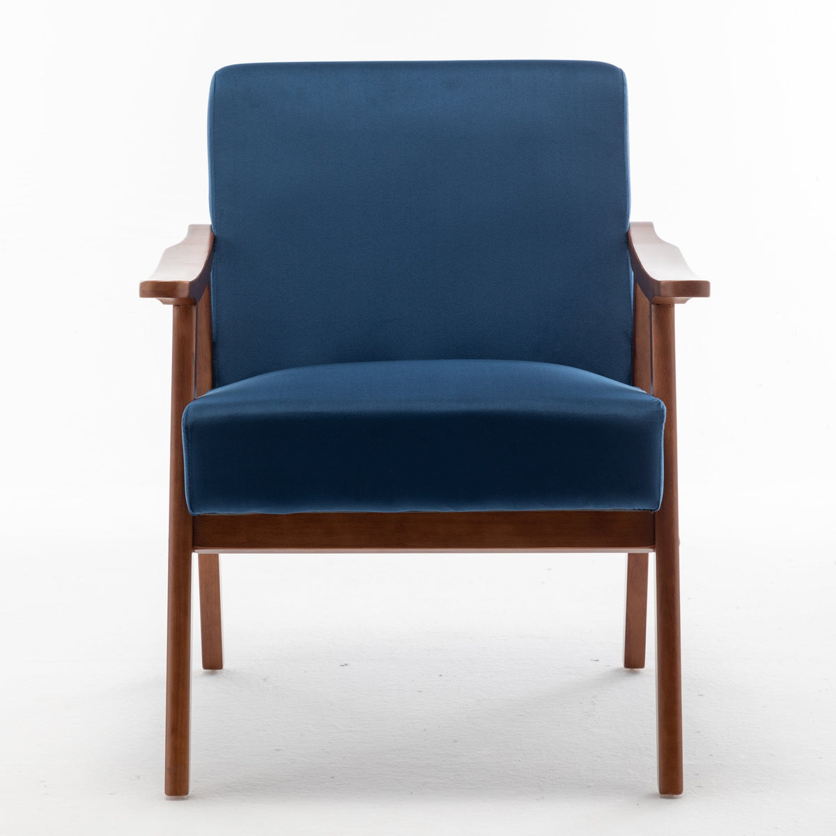 THE FURNITURE CO. Accent Chair Mid-Century Modern Accent Chair With Solid Wood Frame &amp; Extra-Thick Backrest