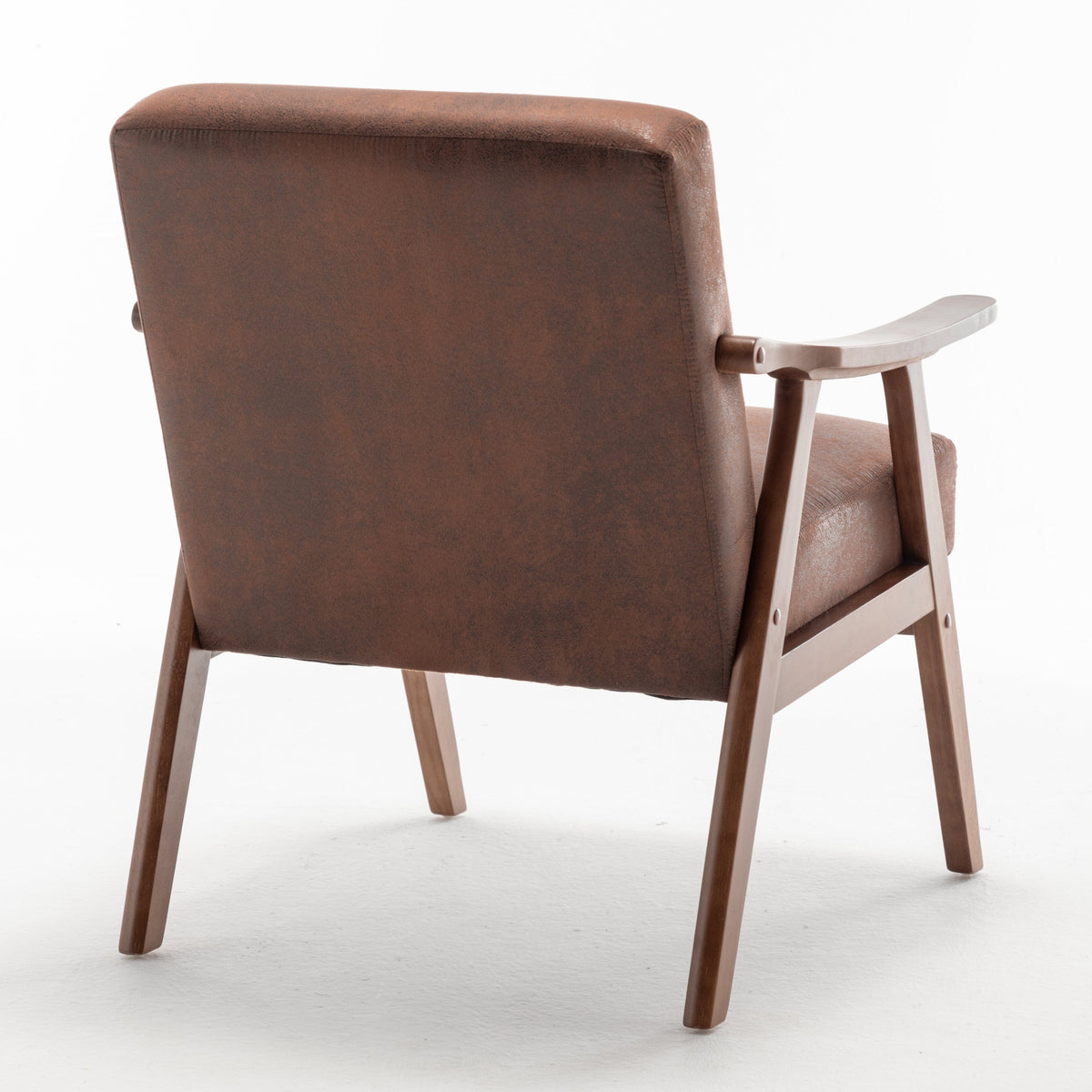 THE FURNITURE CO. Accent Chair Mid-Century Modern Accent Chair With Solid Wood Frame & Extra-Thick Backrest