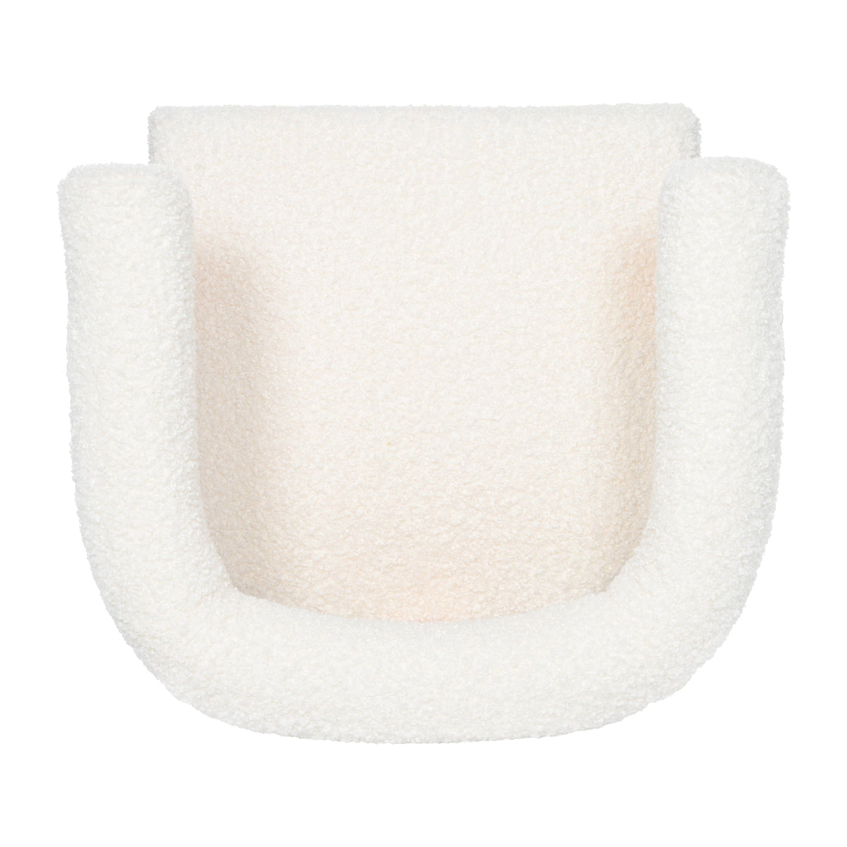 THE FURNITURE CO. Accent Chair Mid-Century Modern Barrel Accent Chair In White Teddy