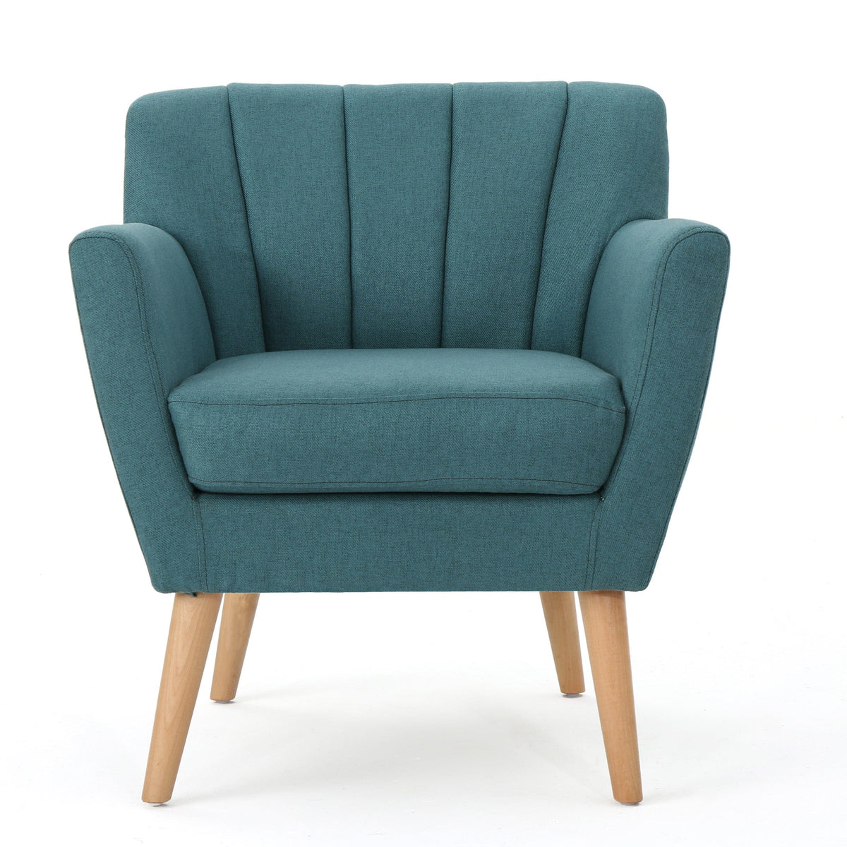 THE FURNITURE CO. Accent Chair Mid Century Modern Club Chair In Dark Teal Fabric