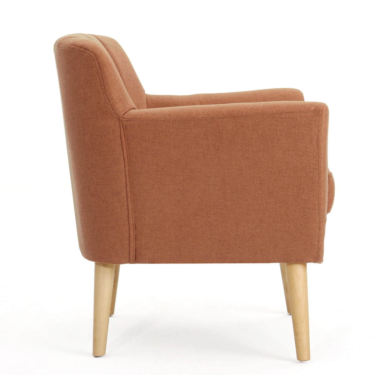 THE FURNITURE CO. Accent Chair Mid-Century Modern Fabric Club Chair In Neutral Orange