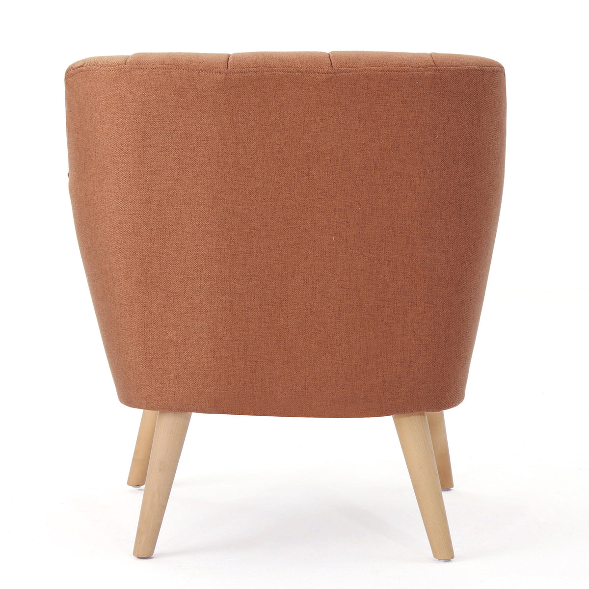 THE FURNITURE CO. Accent Chair Mid-Century Modern Fabric Club Chair In Neutral Orange