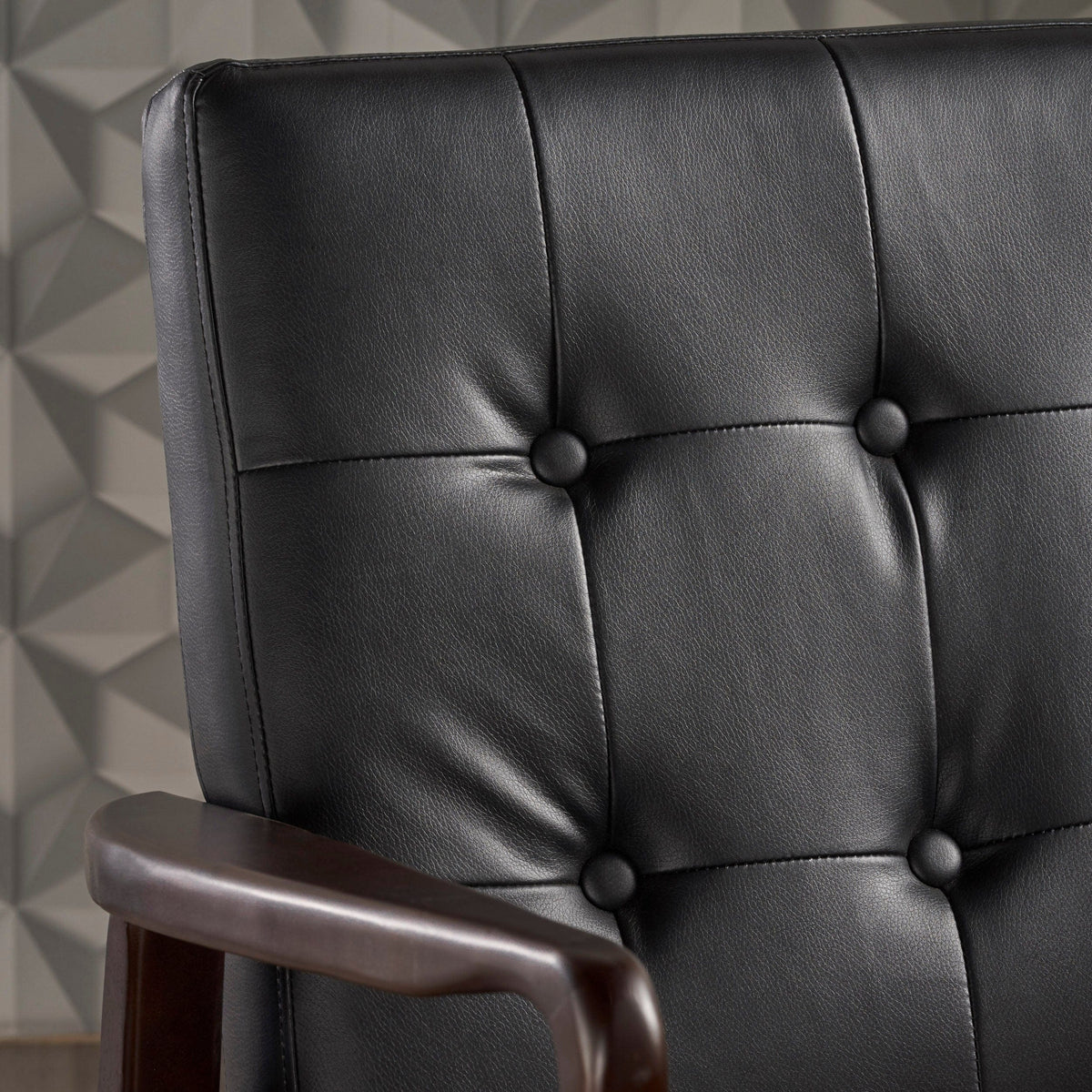 THE FURNITURE CO. Accent Chair Mid Century Modern Faux Leather Club Chair