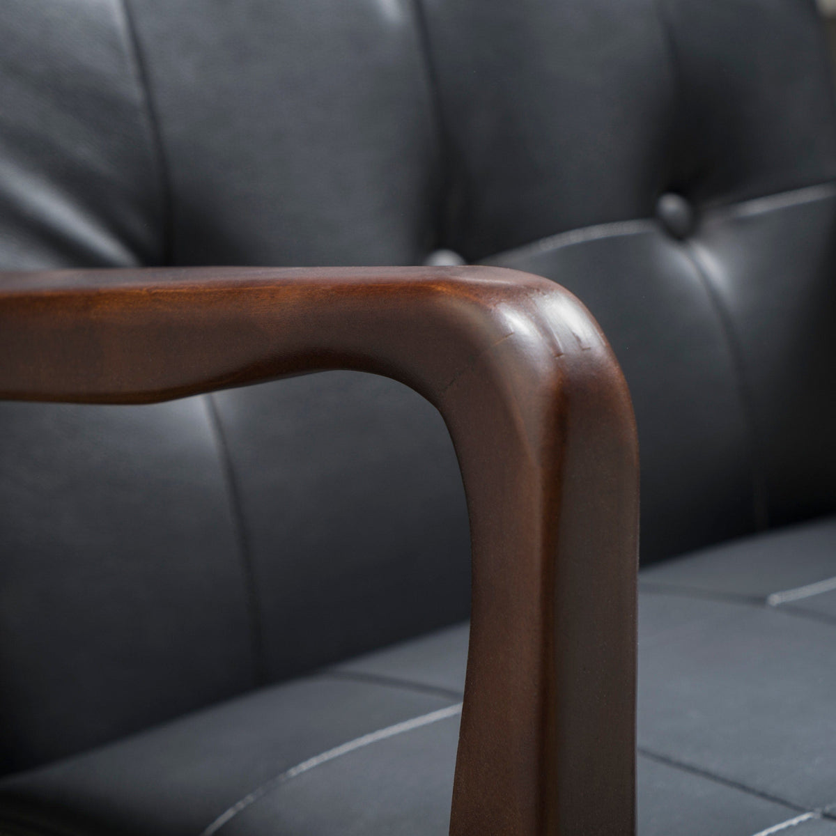 THE FURNITURE CO. Accent Chair Mid Century Modern Faux Leather Club Chair