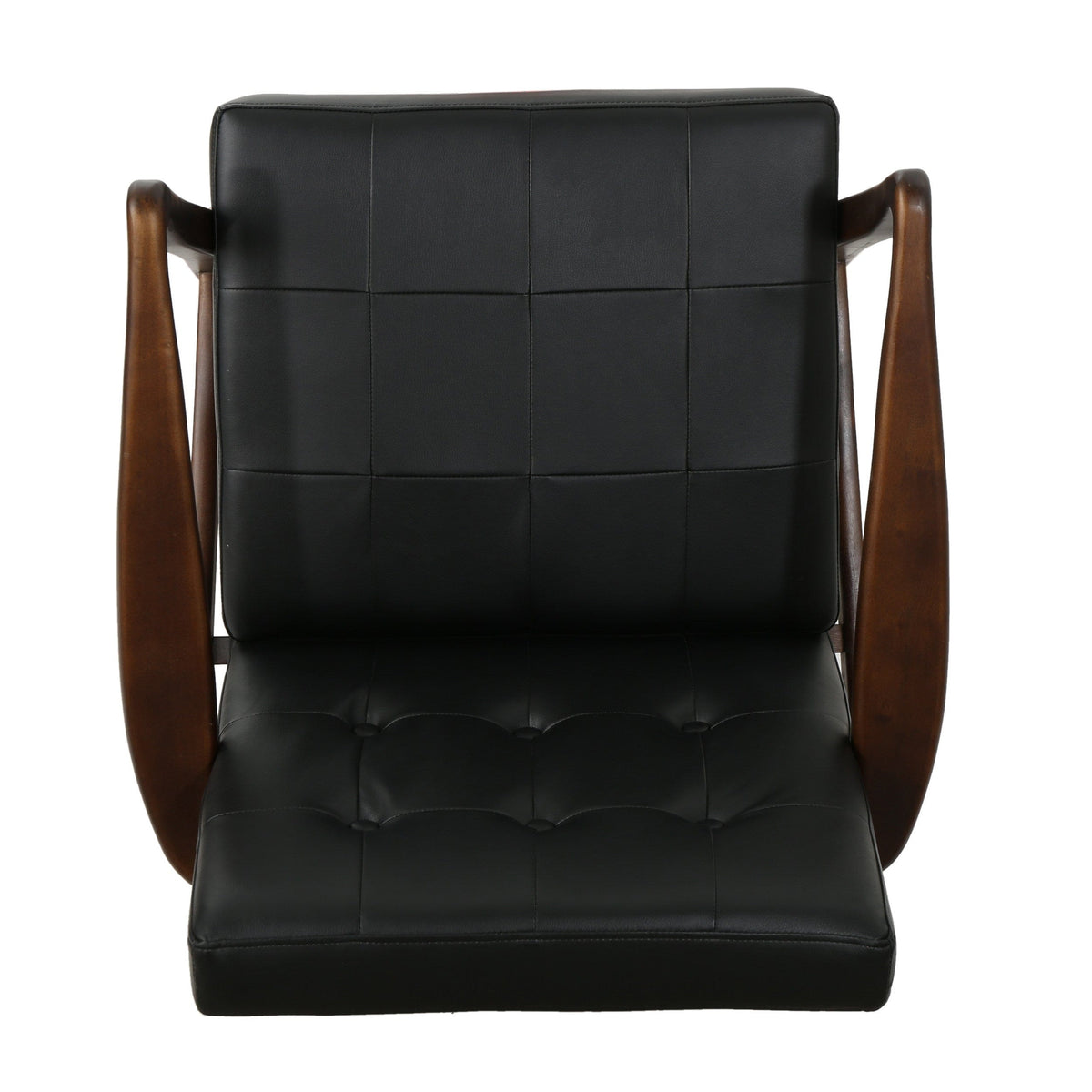 THE FURNITURE CO. Accent Chair Mid Century Modern Faux Leather Club Chair