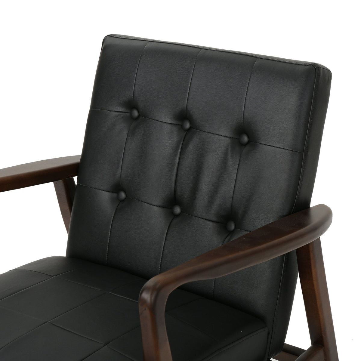 THE FURNITURE CO. Accent Chair Mid Century Modern Faux Leather Club Chair