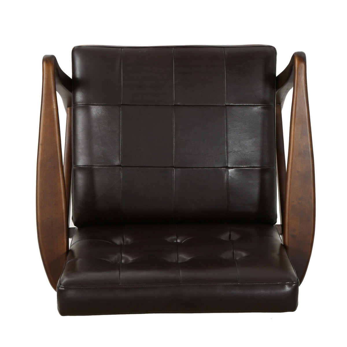 THE FURNITURE CO. Accent Chair Mid Century Modern Faux Leather Club Chair