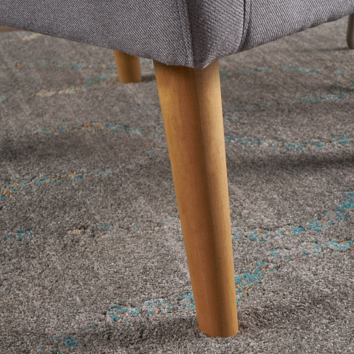 THE FURNITURE CO. Accent Chair Mid-Century Modern Light Grey Fabric Club Chair