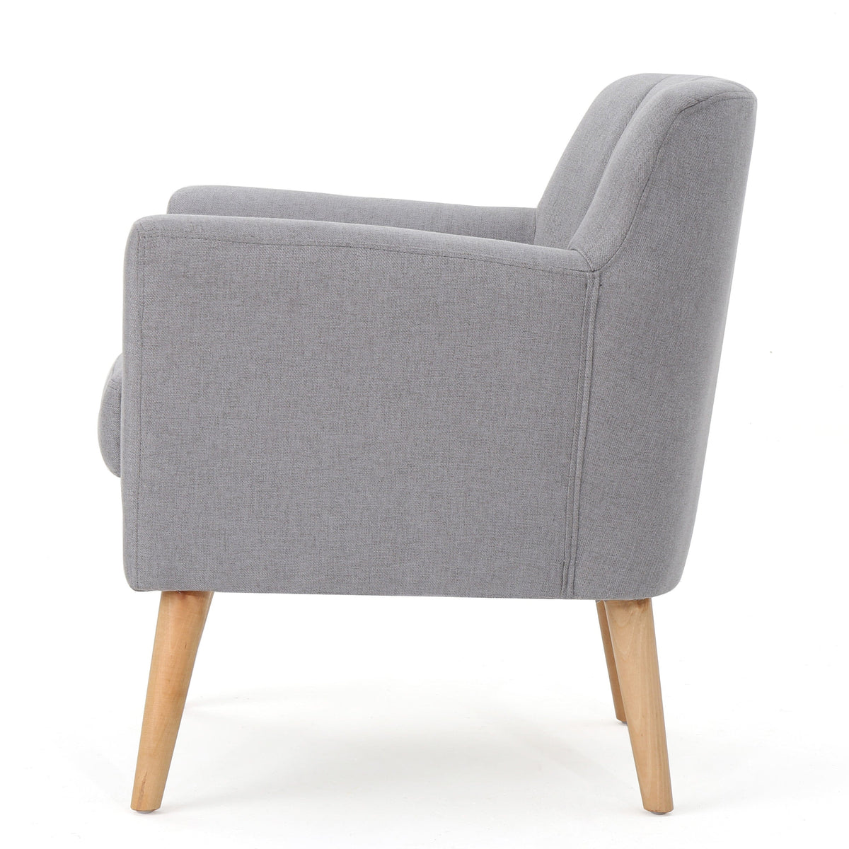 THE FURNITURE CO. Accent Chair Mid-Century Modern Light Grey Fabric Club Chair