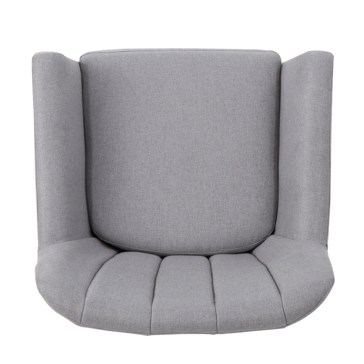 THE FURNITURE CO. Accent Chair Mid-Century Modern Light Grey Fabric Club Chair