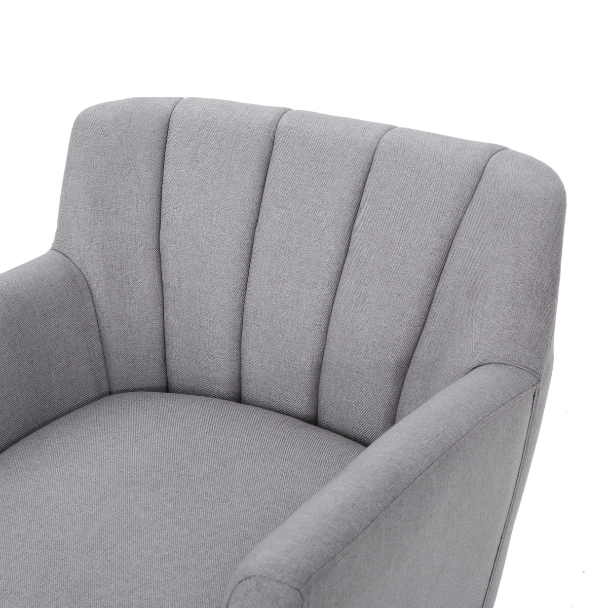 THE FURNITURE CO. Accent Chair Mid-Century Modern Light Grey Fabric Club Chair