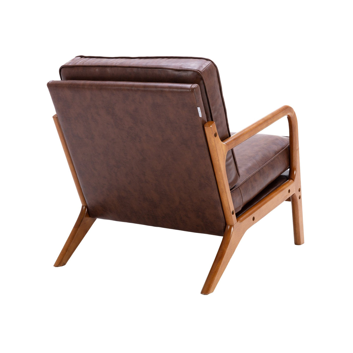 THE FURNITURE CO. Accent Chair Mid-Century Modern Lounge Armchair with Solid Wood Frame in Brown