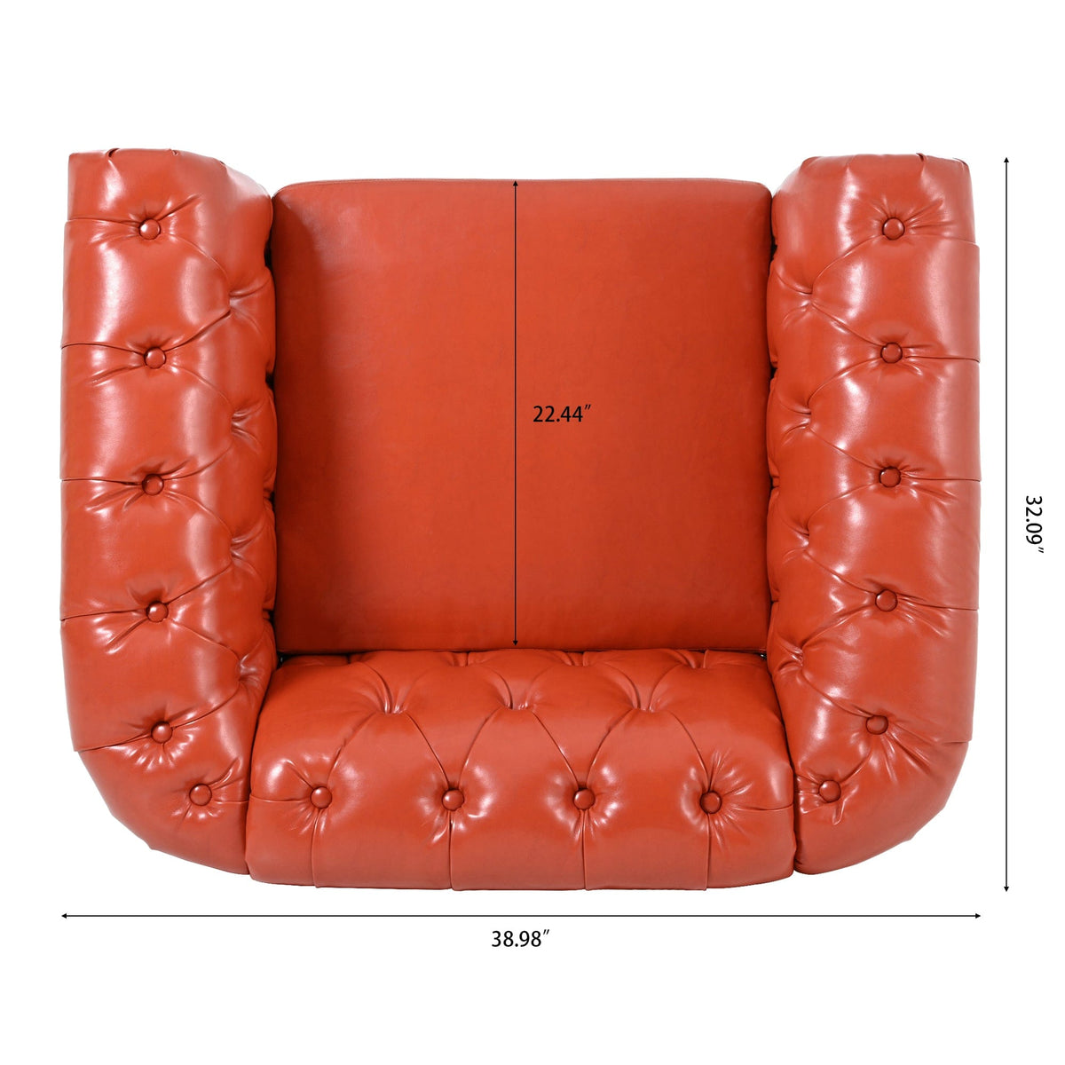 THE FURNITURE CO. Accent Chair Mid-Century Modern Orange Faux One Seater Sofa