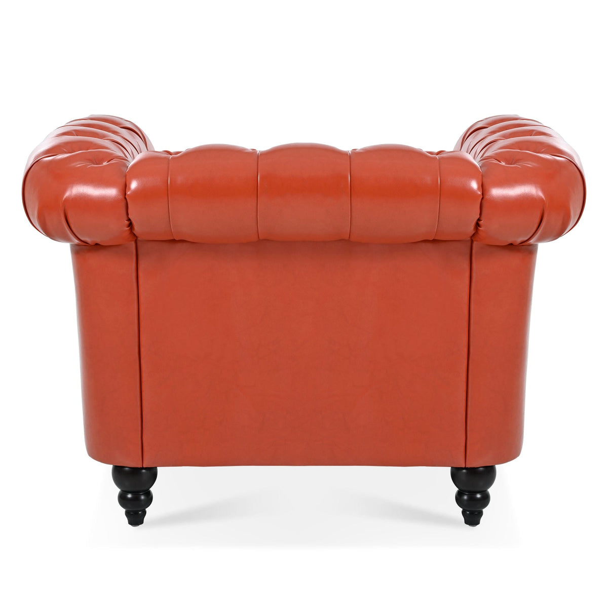 THE FURNITURE CO. Accent Chair Mid-Century Modern Orange Faux One Seater Sofa