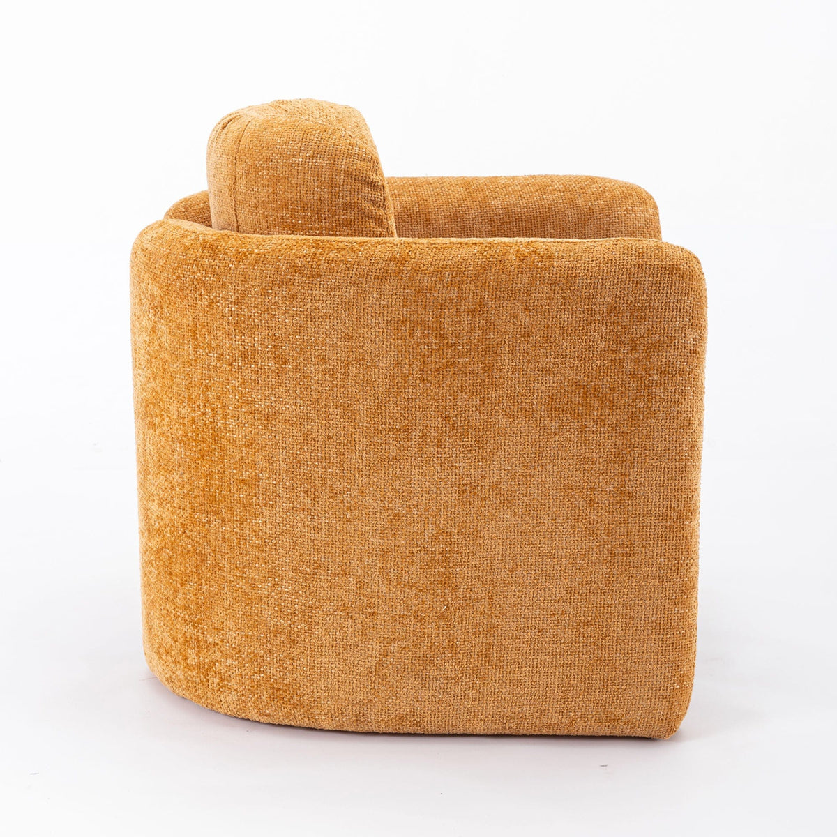 THE FURNITURE CO. Accent Chair Mid Century Modern Pumpkin Orange Upholstered Barrel Chair