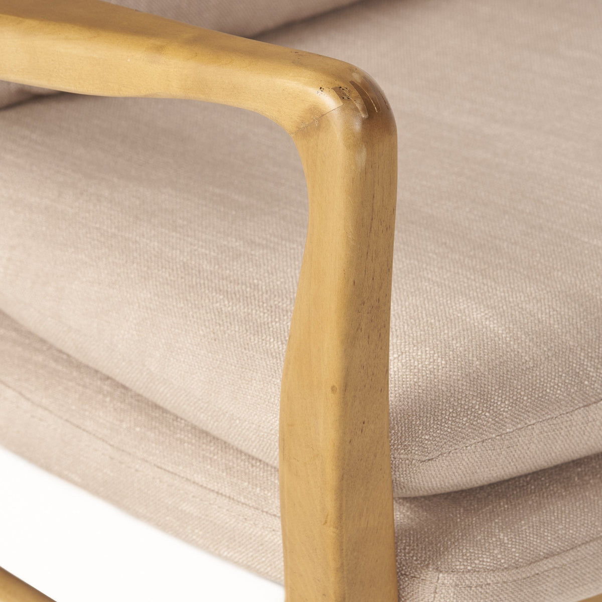 THE FURNITURE CO. Accent Chair Mid-Century Modern Upholstered Armchair With Birch Wood Legs