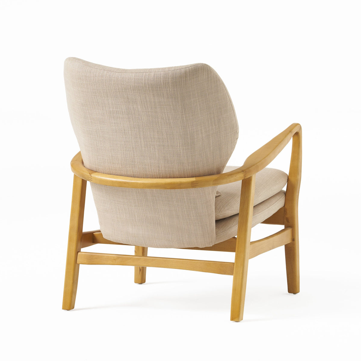THE FURNITURE CO. Accent Chair Mid-Century Modern Upholstered Armchair With Birch Wood Legs