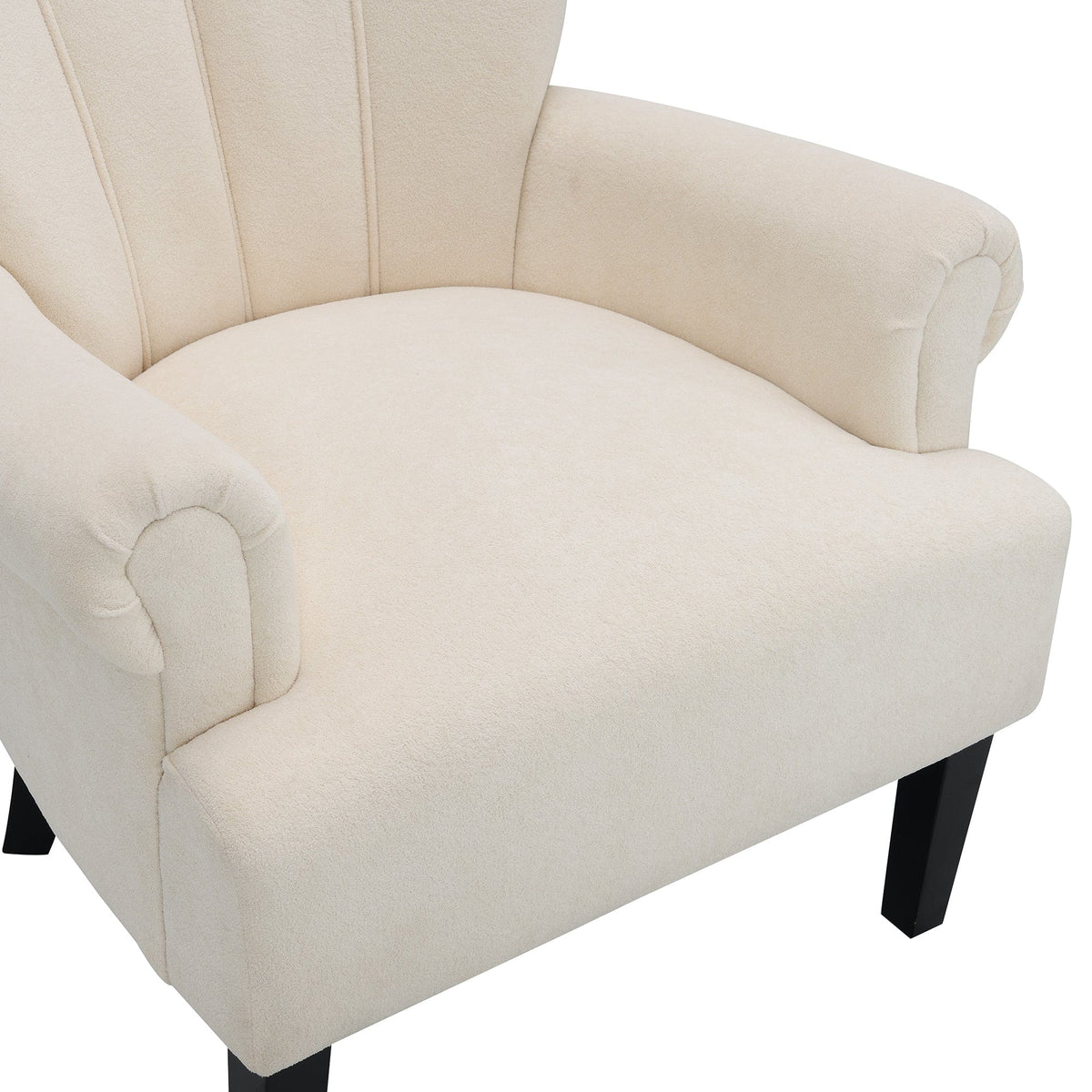 THE FURNITURE CO. Accent Chair Modern Accent Living Room Chair In Beige With Channel Back
