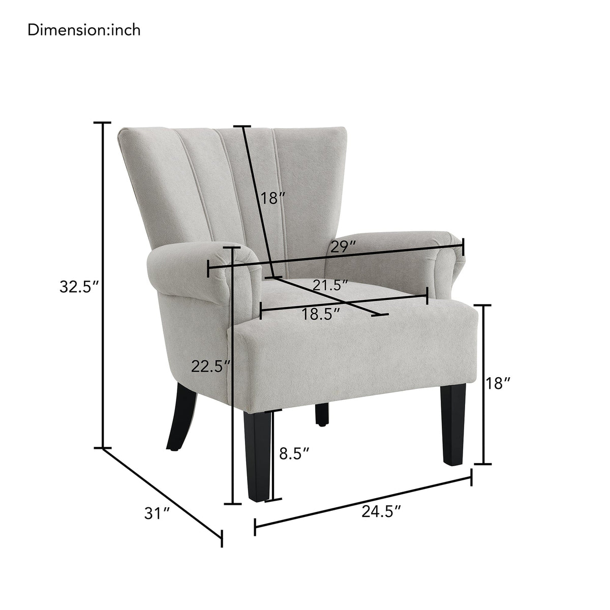 THE FURNITURE CO. Accent Chair Modern Accent Living Room Chairs