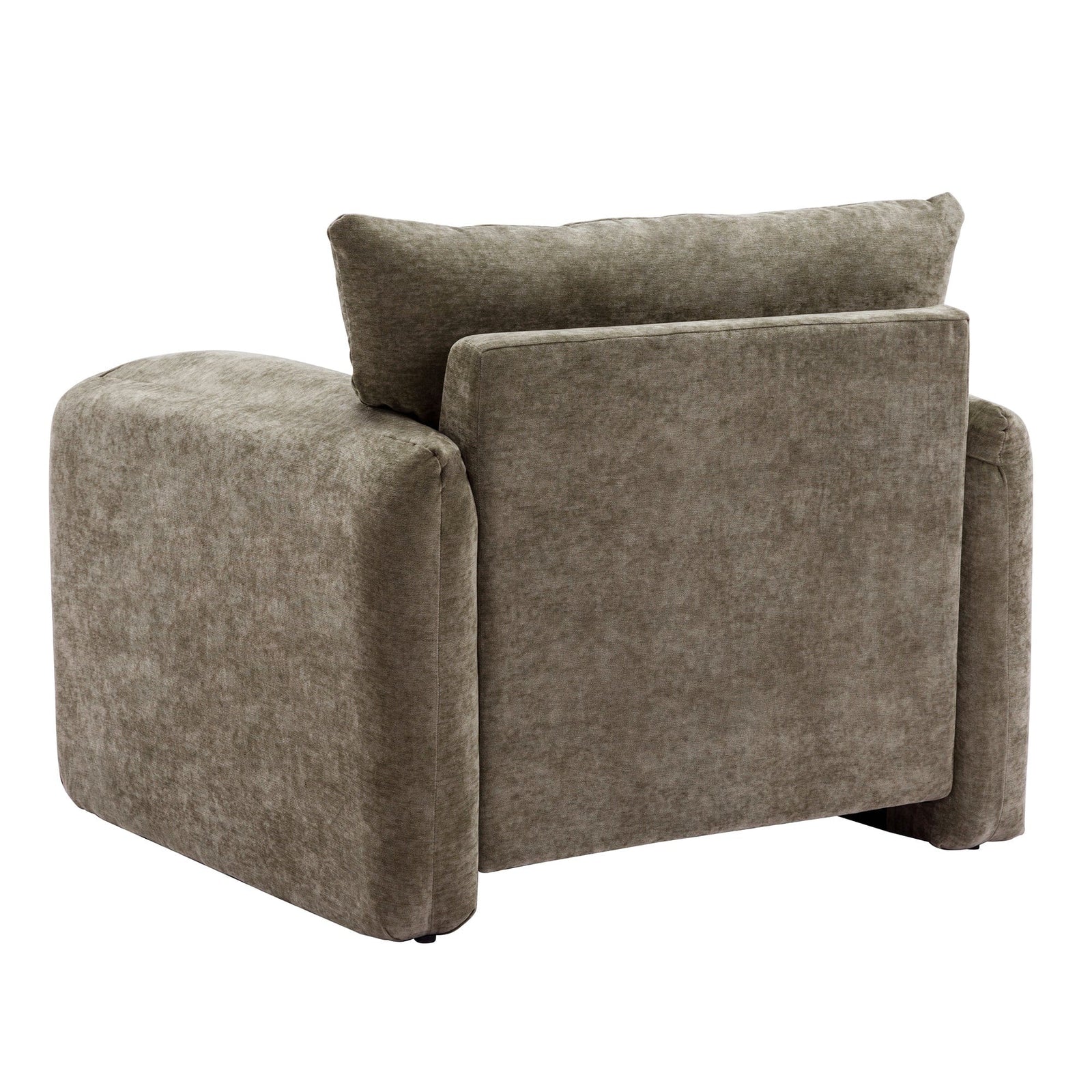 THE FURNITURE CO. Accent Chair Modern Chenille Oversized Armchair In Matcha Green