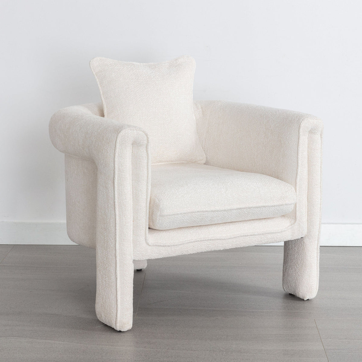 THE FURNITURE CO. Accent Chair Modern Contemporary Ivory Upholstered Armchair