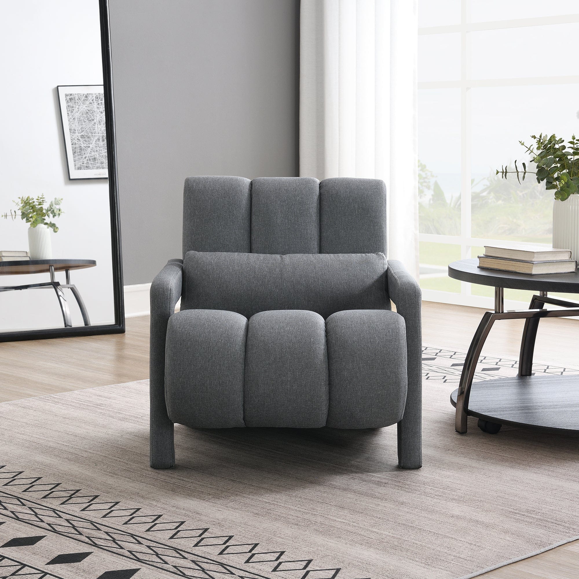 THE FURNITURE CO. Accent Chair Modern Dark Gray Upholstered Accent Chair