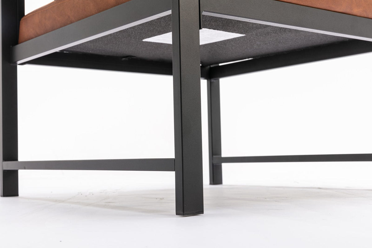 THE FURNITURE CO. Accent Chair Modern Faux Leather Accent Chair with Black Powder Coated Metal Frame