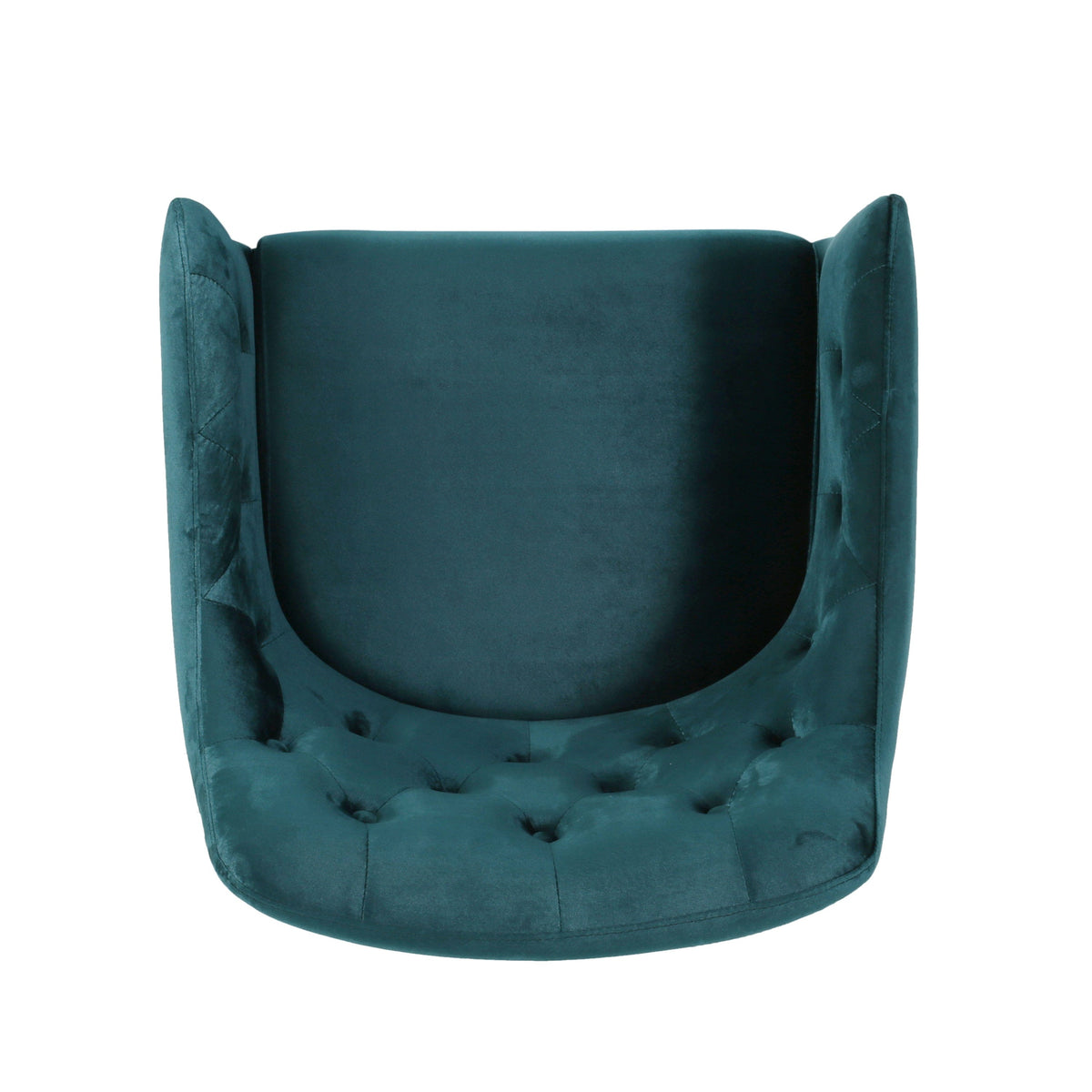 THE FURNITURE CO. Accent Chair Modern Glam Teal Altay Velvet Accent Chair with Gold Accents