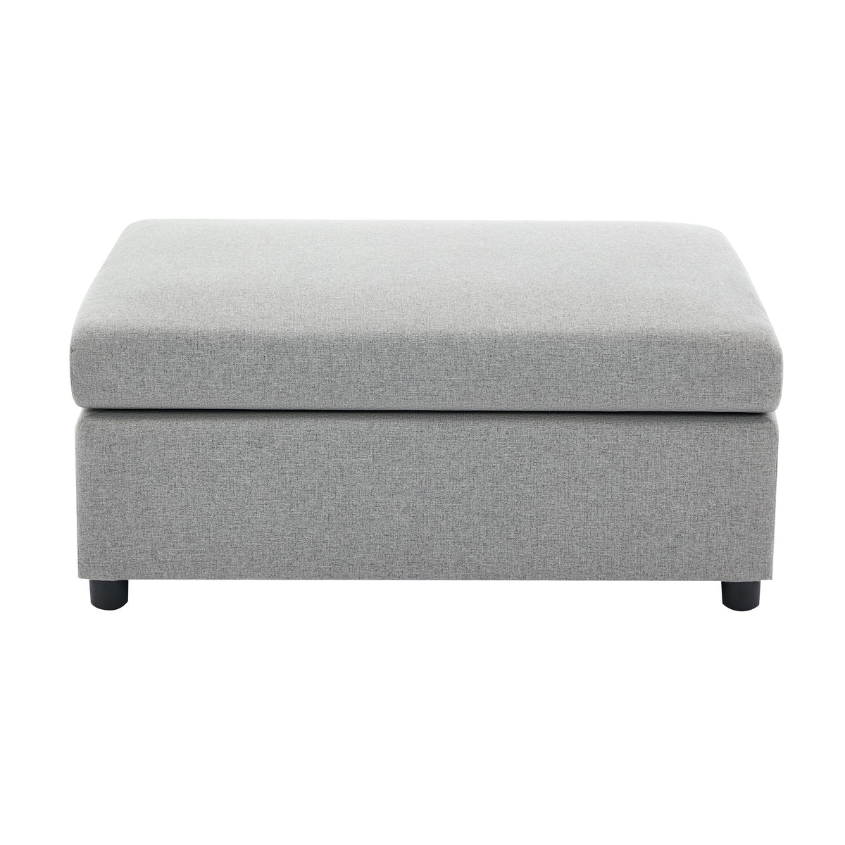 THE FURNITURE CO. Accent Chair Modern Light Gray Oversized Armchair with Ottoman