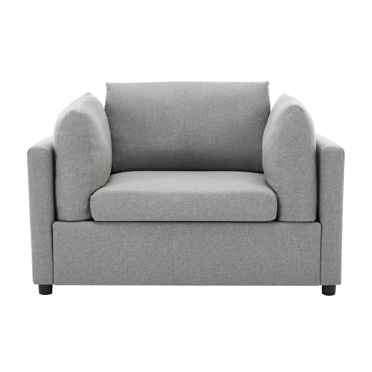 THE FURNITURE CO. Accent Chair Modern Light Gray Oversized Armchair with Ottoman