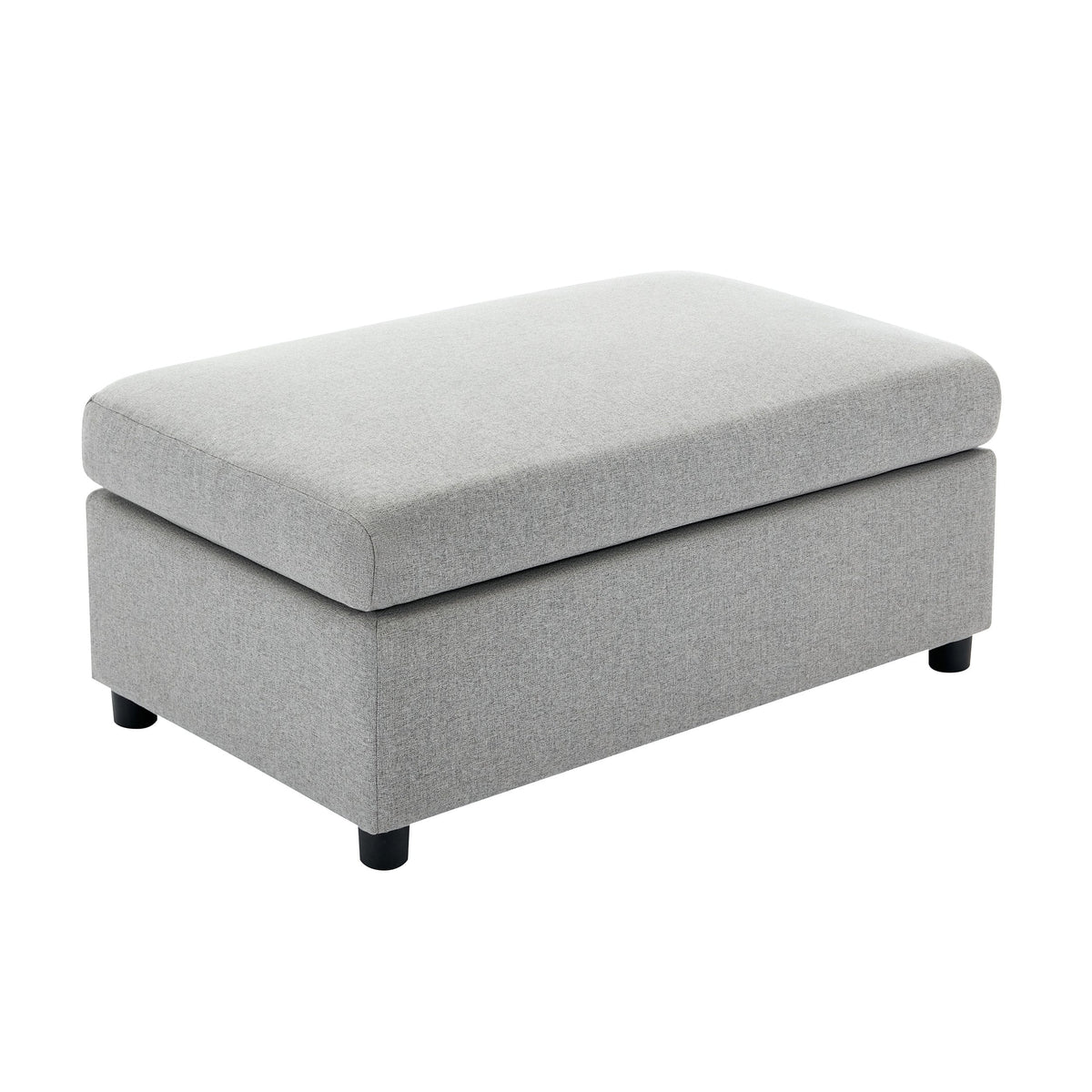 THE FURNITURE CO. Accent Chair Modern Light Gray Oversized Armchair with Ottoman