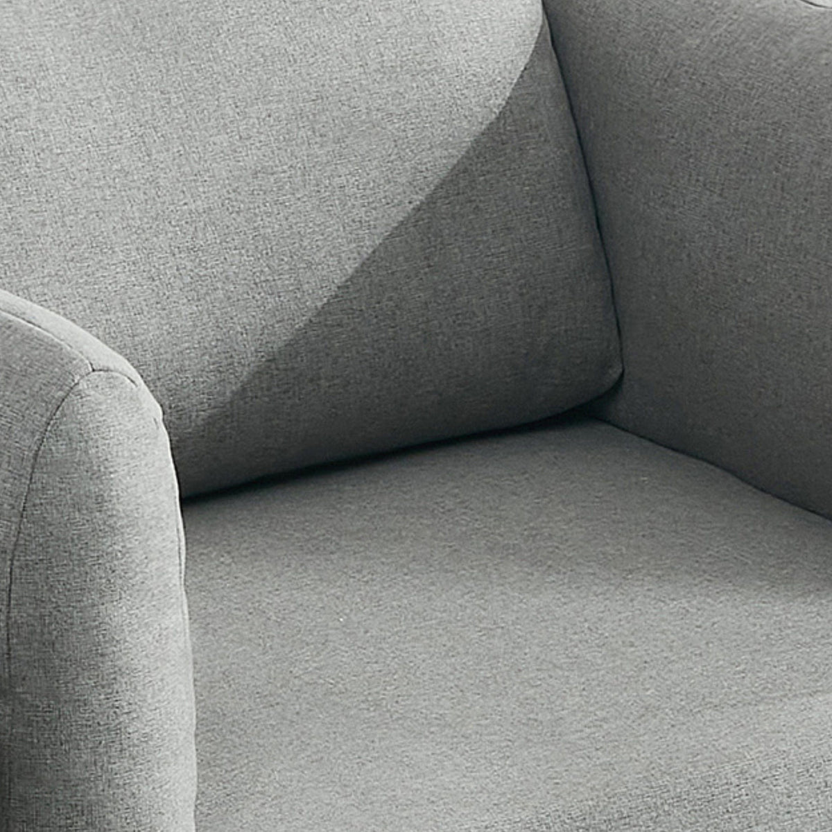 THE FURNITURE CO. Accent Chair Modern Light Gray Oversized Armchair with Ottoman