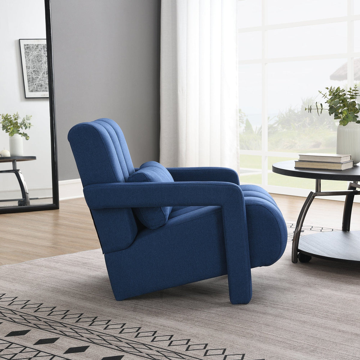 THE FURNITURE CO. Accent Chair Modern Navy Blue Upholstered Accent Chair