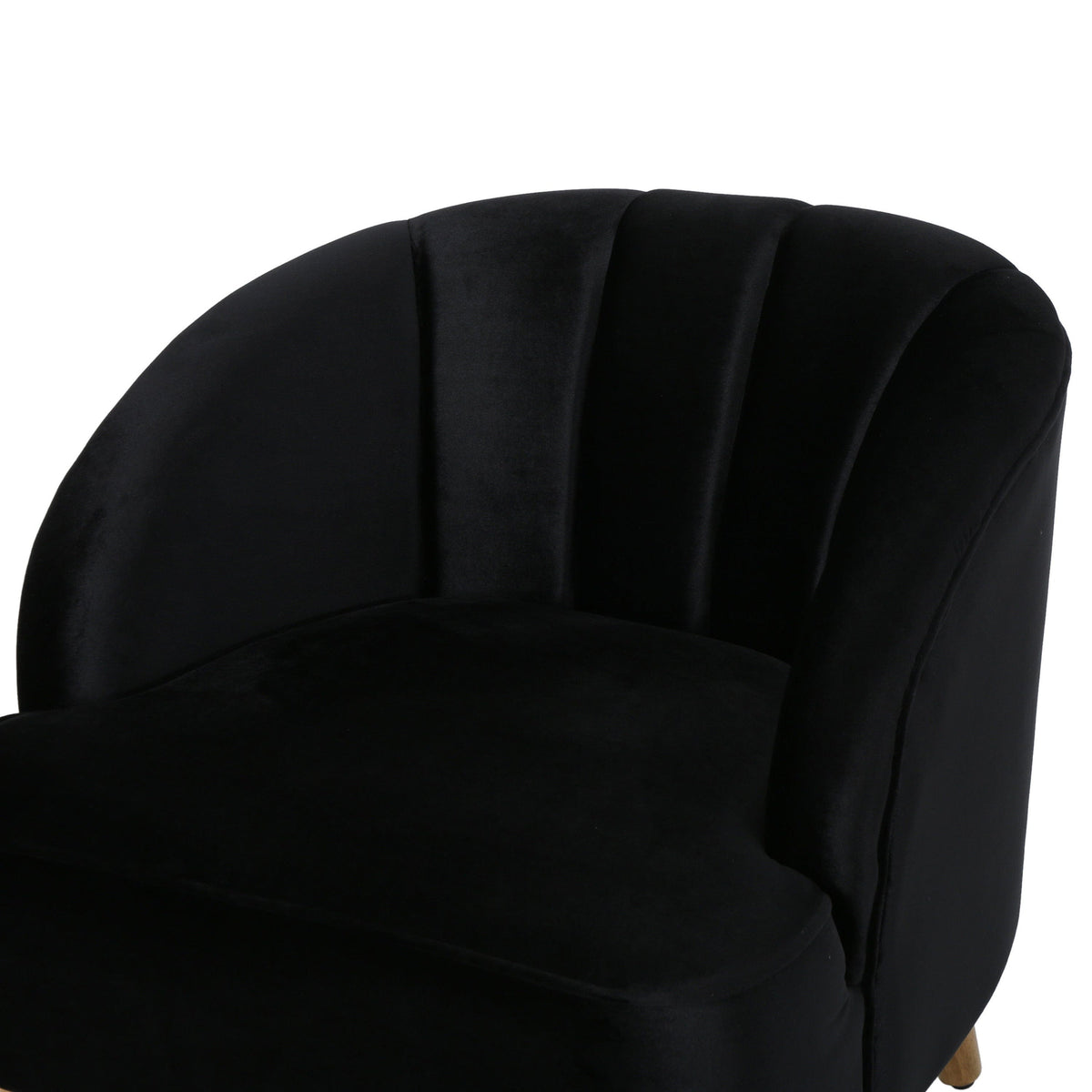 THE FURNITURE CO. Accent Chair Modern New Velvet Club Chair with Curved Backrest