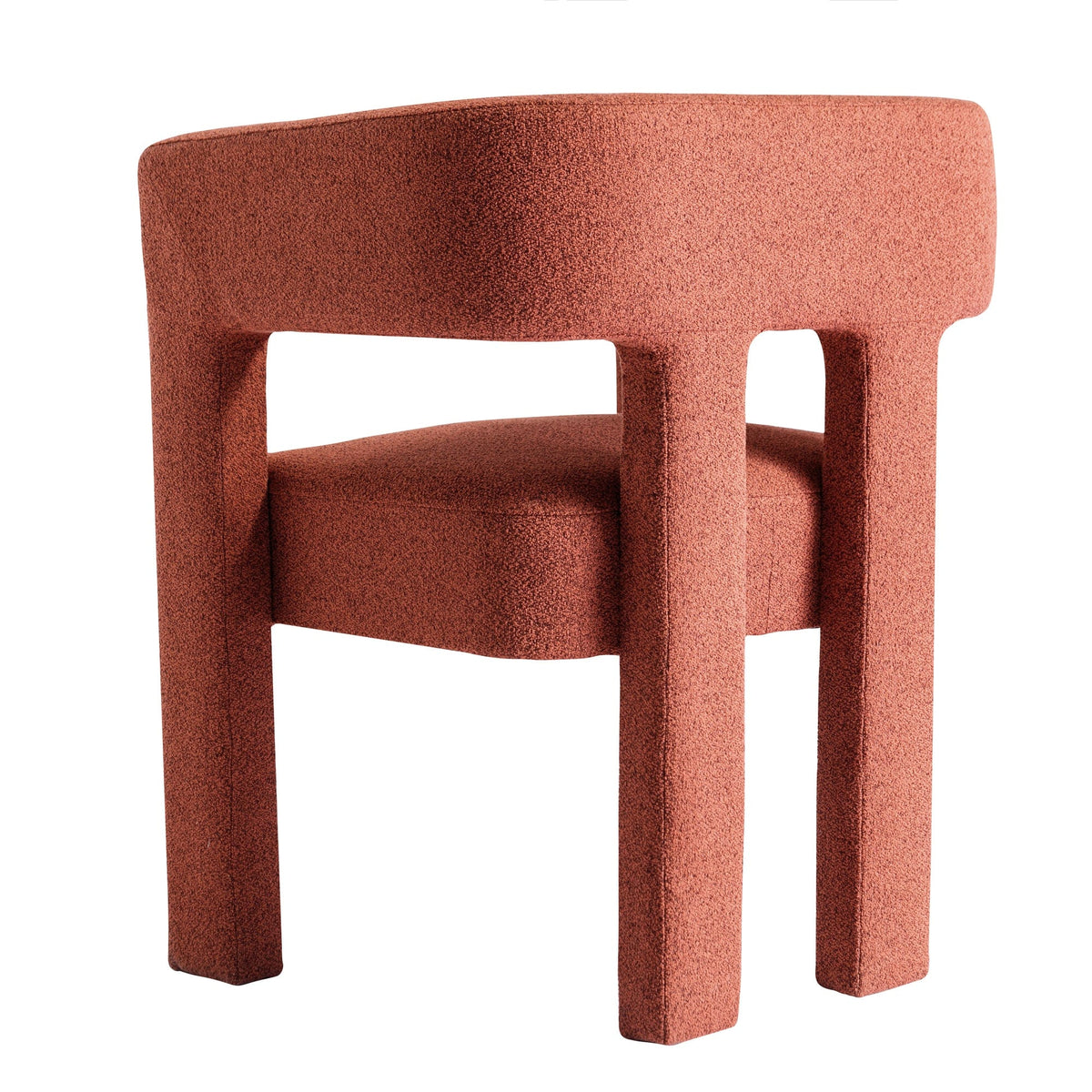 THE FURNITURE CO. Accent Chair Modern Orange Linen Accent Chair with Curved Backrest and Soft Upholstery