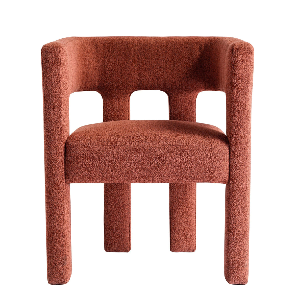THE FURNITURE CO. Accent Chair Modern Orange Linen Accent Chair with Curved Backrest and Soft Upholstery