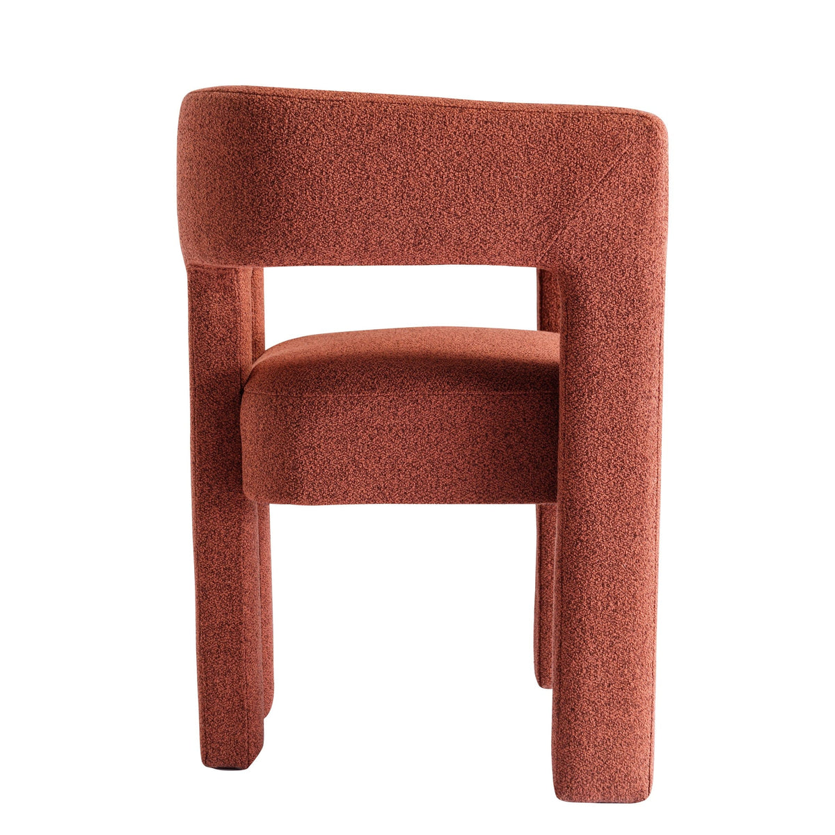 THE FURNITURE CO. Accent Chair Modern Orange Linen Accent Chair with Curved Backrest and Soft Upholstery