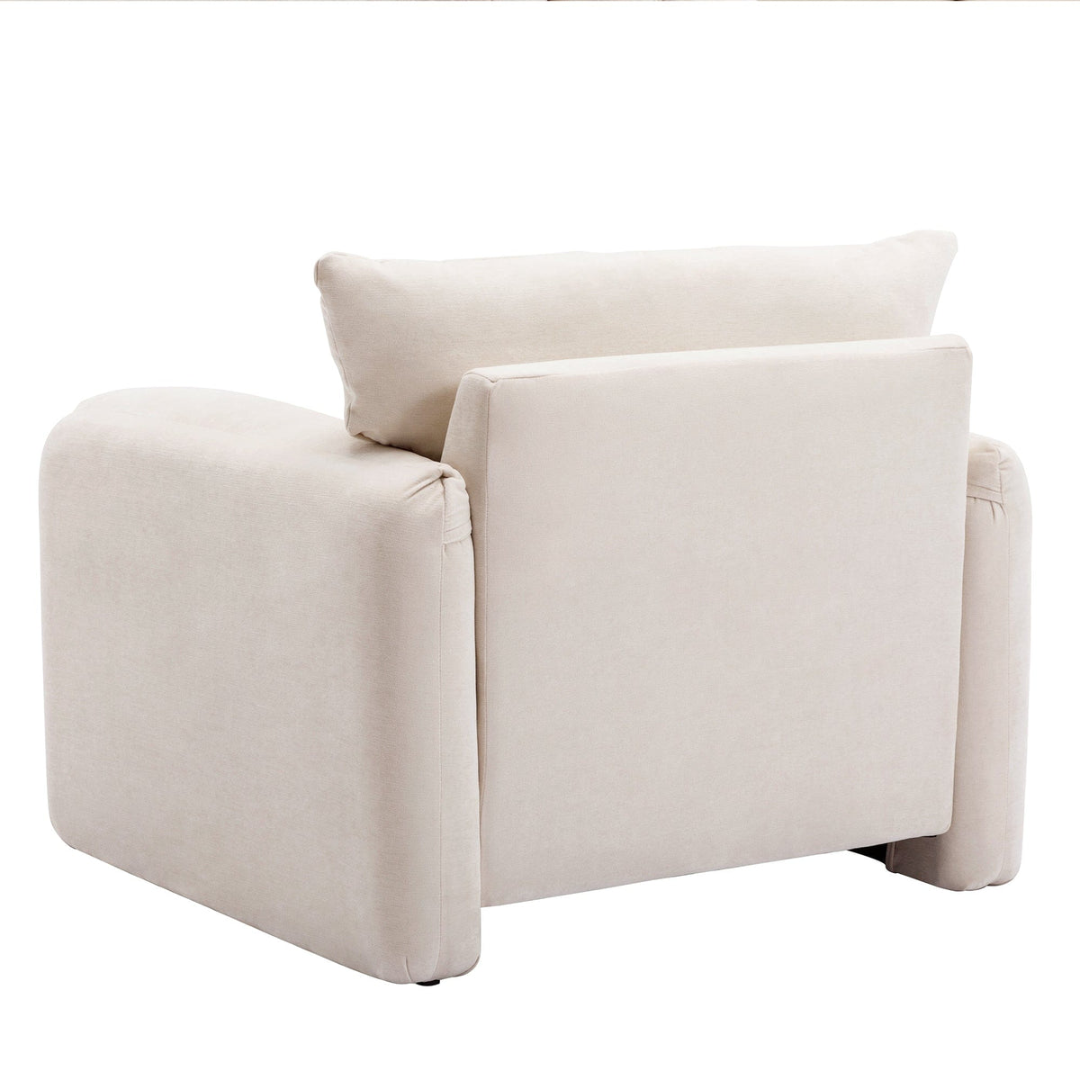 THE FURNITURE CO. Accent Chair Modern Oversized Armchair In Cream Chenille