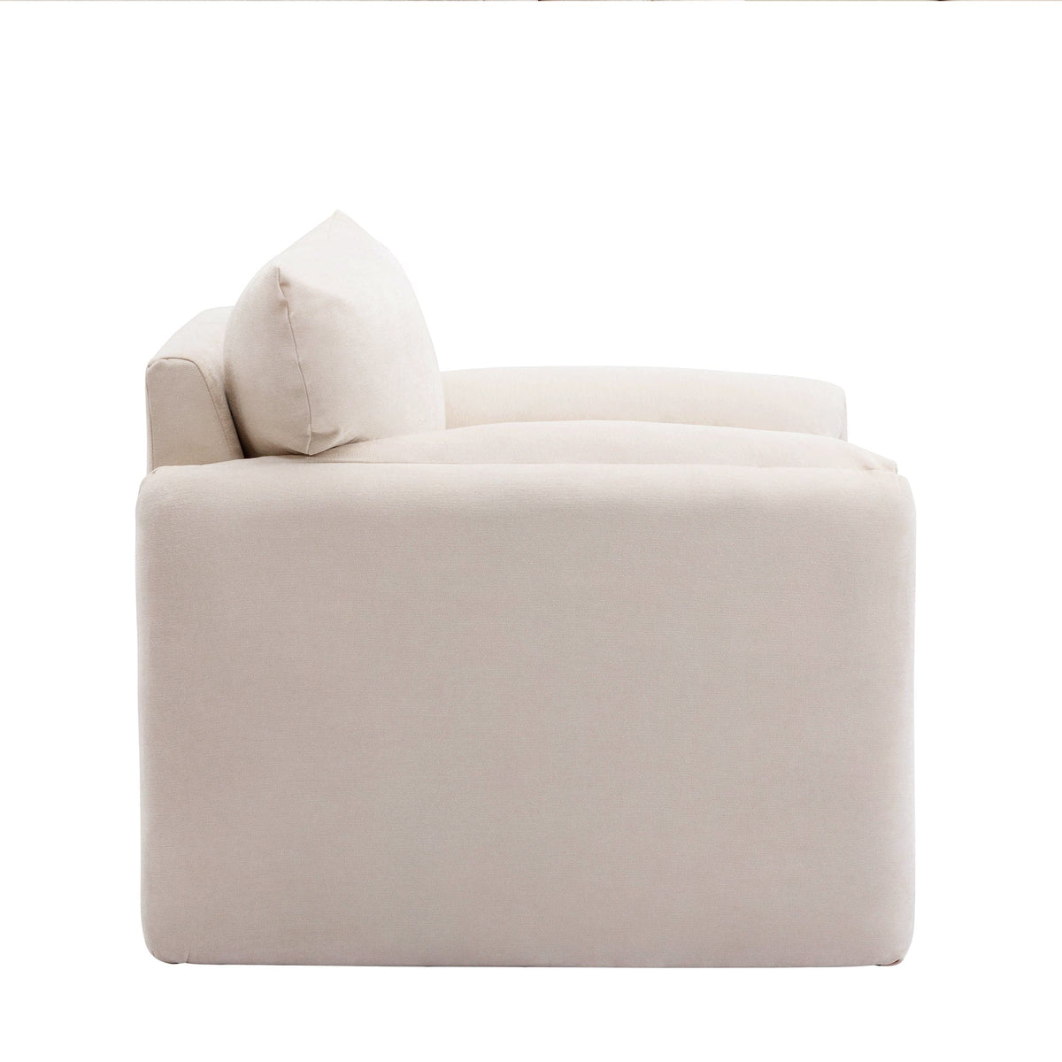 THE FURNITURE CO. Accent Chair Modern Oversized Armchair In Cream Chenille