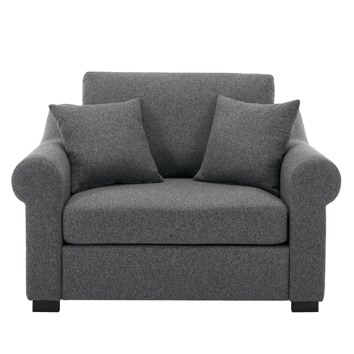 THE FURNITURE CO. Accent Chair Modern Oversized Armchair In Gray Chenille